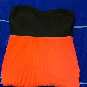 A pink strapless prom dress only worn once